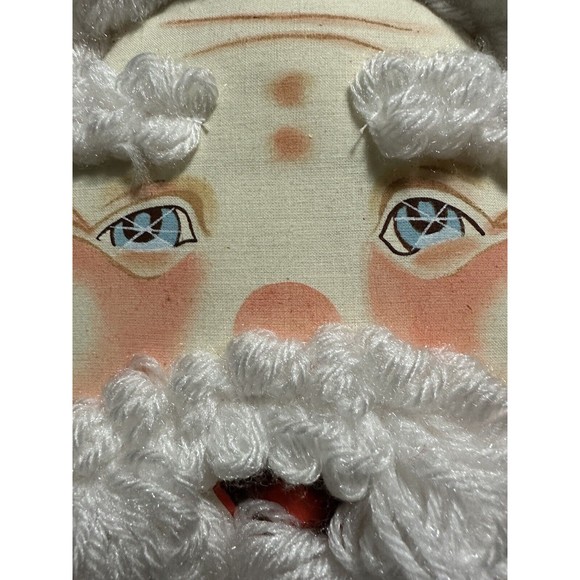 Hand Painted By Lilly Santa Face Holiday Pillow Christmas Decor Vintage 13” HTF - Picture 6 of 16